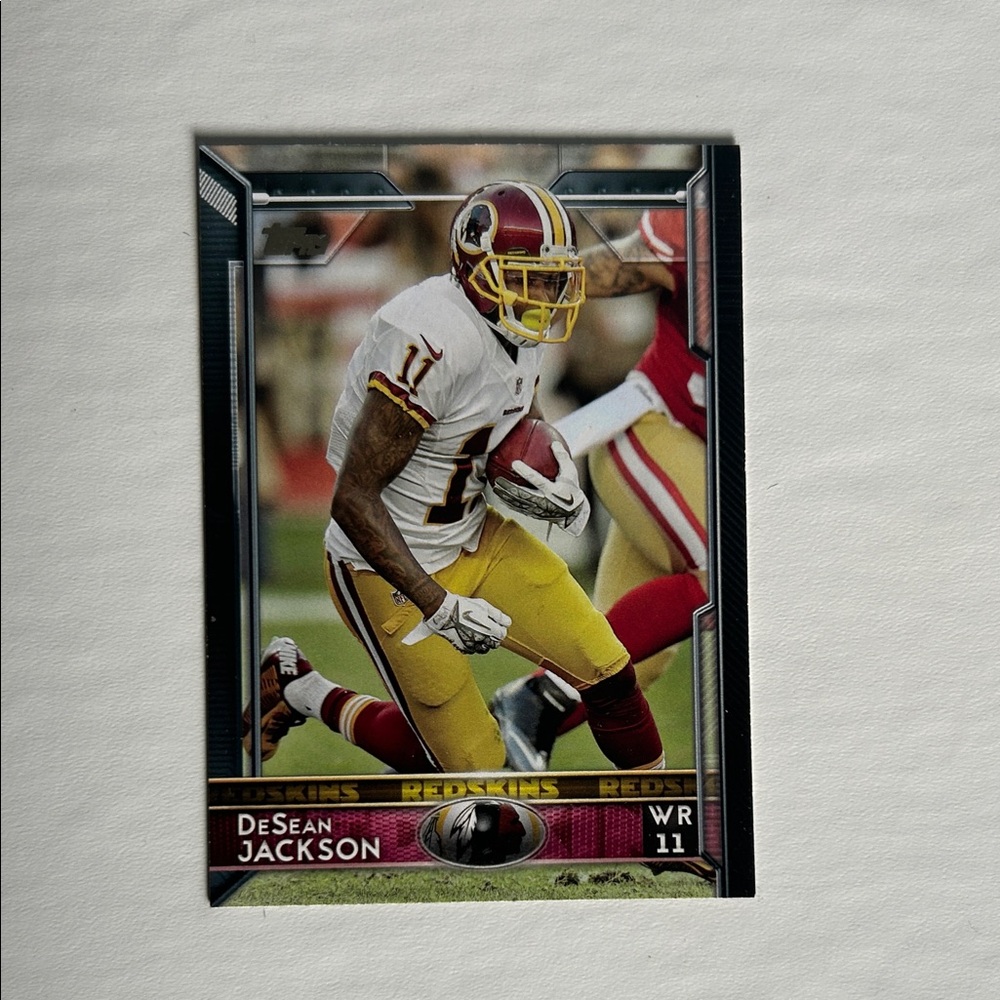 DeSean Jackson Topps Football Trading Card with Red and Yellow Accents